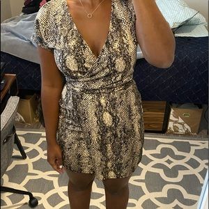 Brown snake print dress